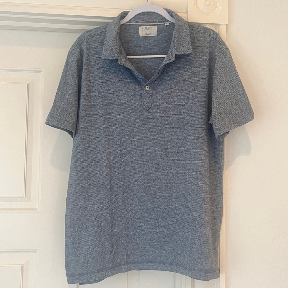 LinkSoul Polo - blue subtle stipe
